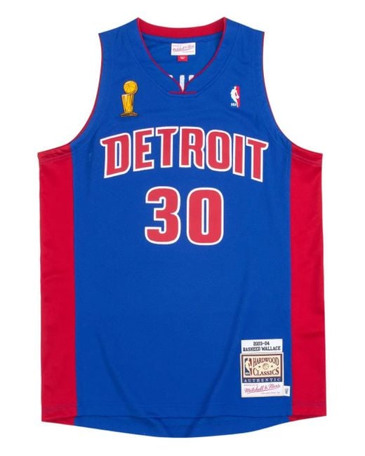 Mitchell & Ness Blue 2003/04 Nba Finals Rasheed Wallace Detroit Pistons Authentic Jersey for men