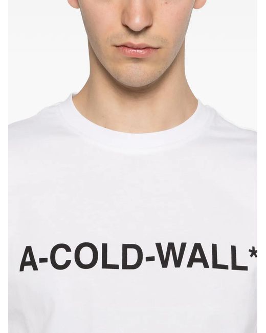 A_COLD_WALL* White Logo-Print T-Shirt for men