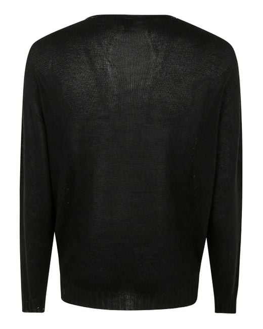 MD75 Black Crew-Neck Sweater for men