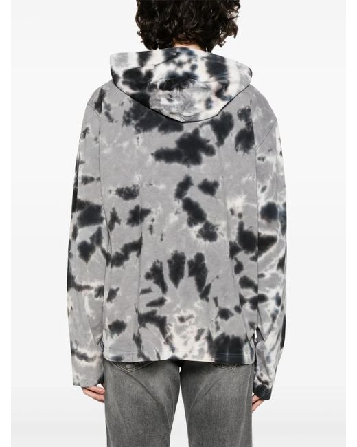 DIESEL Gray T-Crane-Ls-Hood-N1 Cotton Hoodie for men