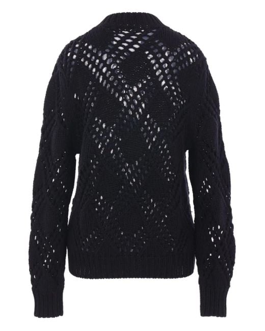 Jil Sander Black Geometric-Pattern Sweater