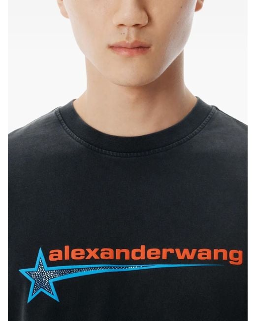 Alexander Wang Blue T-Shirt Mit Grafischem Print