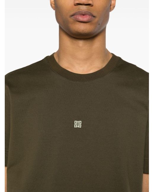 Givenchy Green 4g Logo-embroidered T-shirt for men