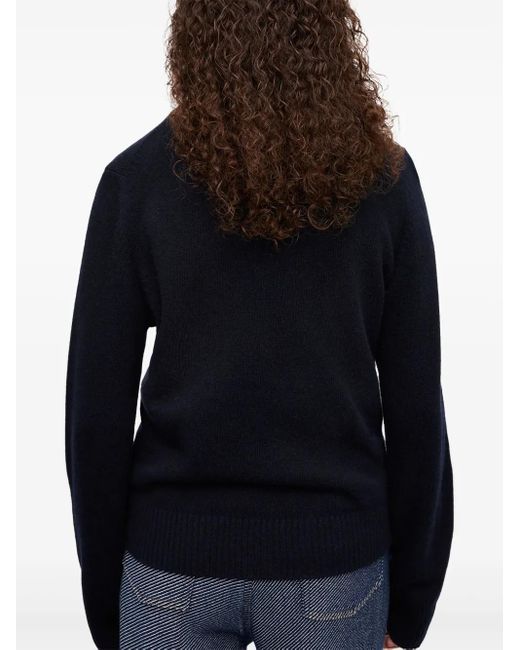 Maglione Con Logo Jacquard di Ganni in Blue