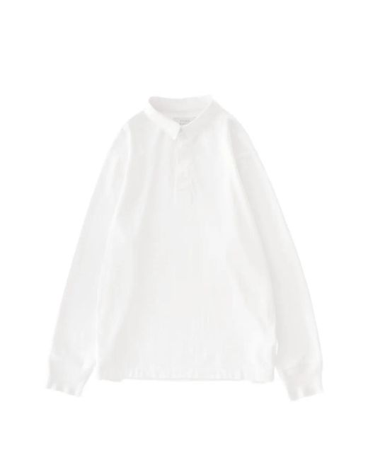 Studio Nicholson Alyk Geribbeld Poloshirt in het White voor heren