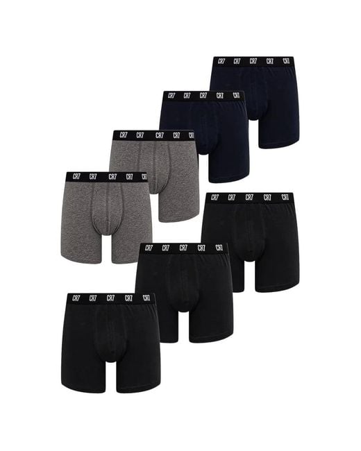 Cristiano Ronaldo CR7 Blue Logo-Waistband Boxer Briefs (Set Of Seven) for men
