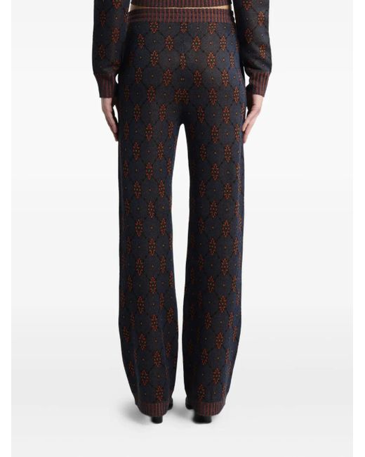 Etro Black Patterned Knit Trousers