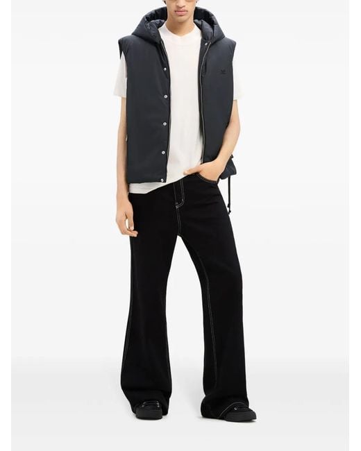 Courreges Black Logo-Patch Padded Gilet for men
