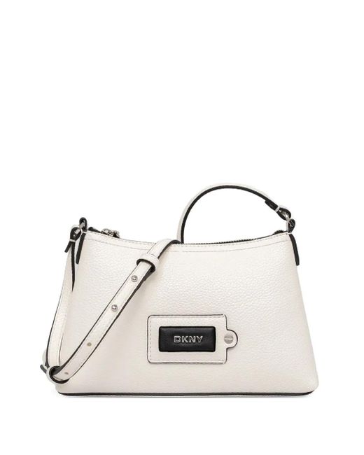 DKNY White Logo-Lettering Crossbody Bag