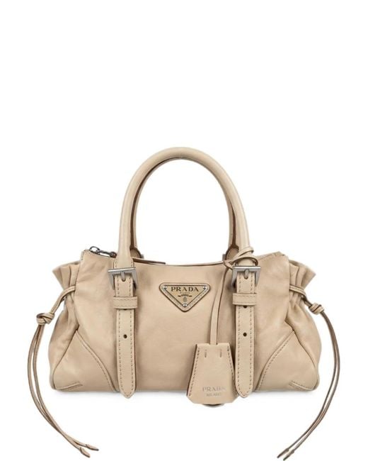 Prada Natural Small Karin Buckle-Detail Shoulder Bag