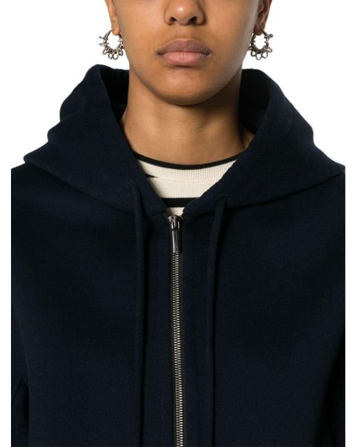 Max Mara Black Virgin Wool Hooded Jacket