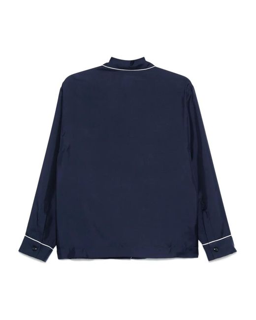 Barena Blue Piped-Trim Shirt