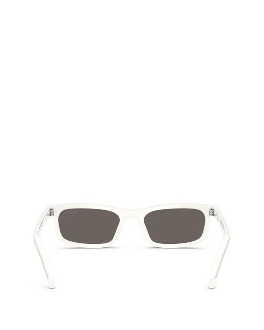 Prada White Rectangle-Frame Sunglasses