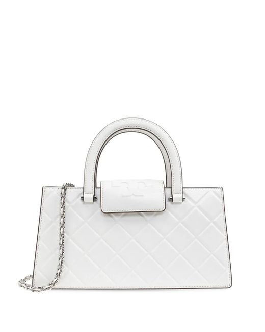 Tory Burch White Goat Leather Tote Bag