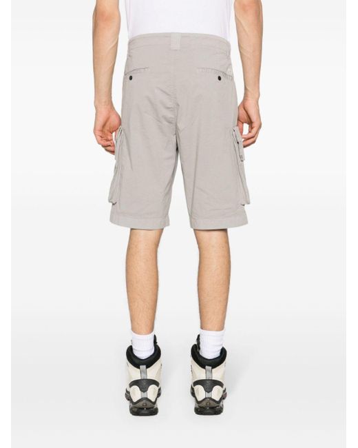 C P Company Gray Lens-Detail Cargo Shorts for men