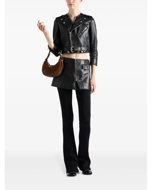 Prada Black Leather Biker Jacket