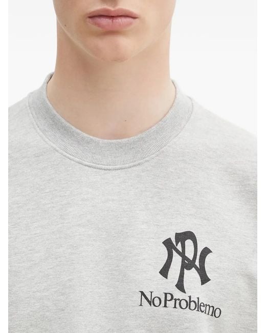 Aries Gray Logo-Print Sweatshirt for men