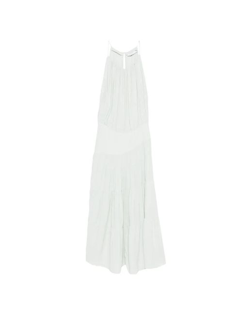 IRO White Tiered Pleated Dress