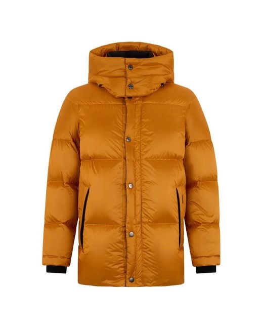 Moorer Orange Hooded Down Jacket for men