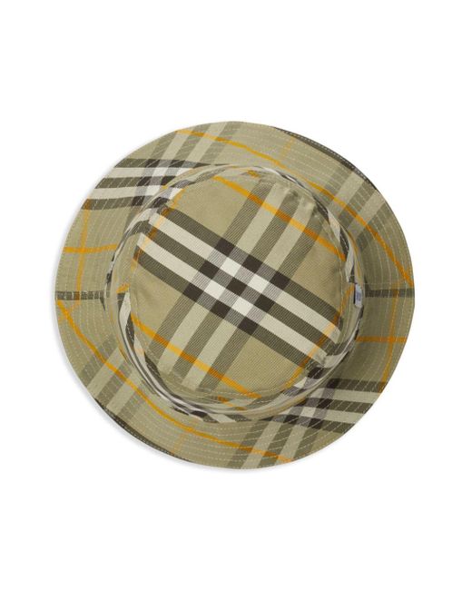 Burberry Natural Reversible Checked Bucket Hat for men