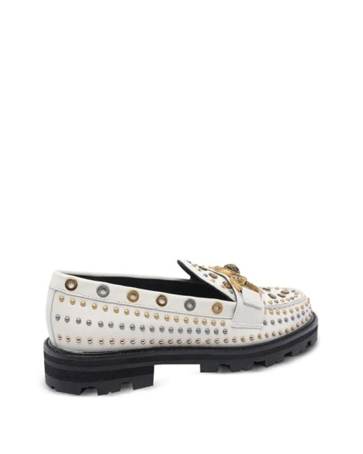 Kurt Geiger Gray Mansion Stud Embellished Loafers