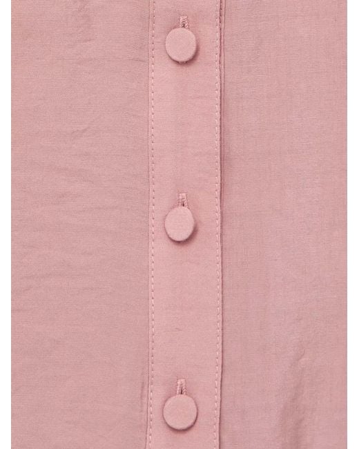 Silvian Heach Pink Tie-Neck Button Blouse