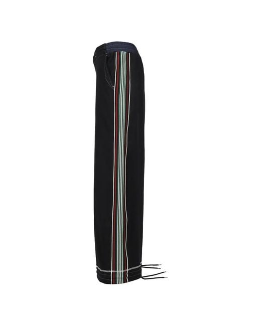 Nicholas Daley Black Side-Stripe Wide-Leg Track Pants for men