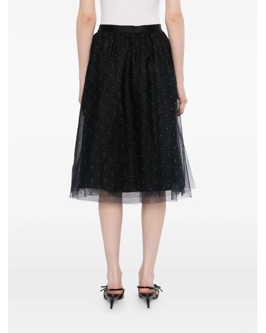 JNBY Black Polka Dot Layered Skirt