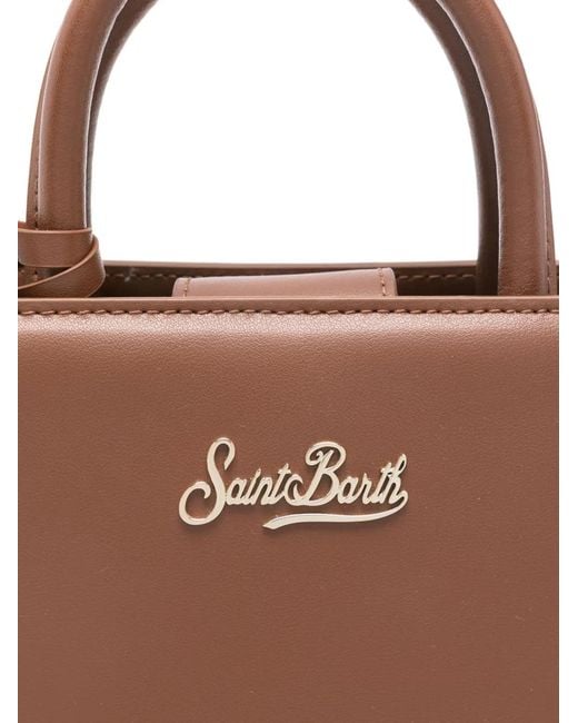 Mc2 Saint Barth Brown Mini Leather Tote Bag