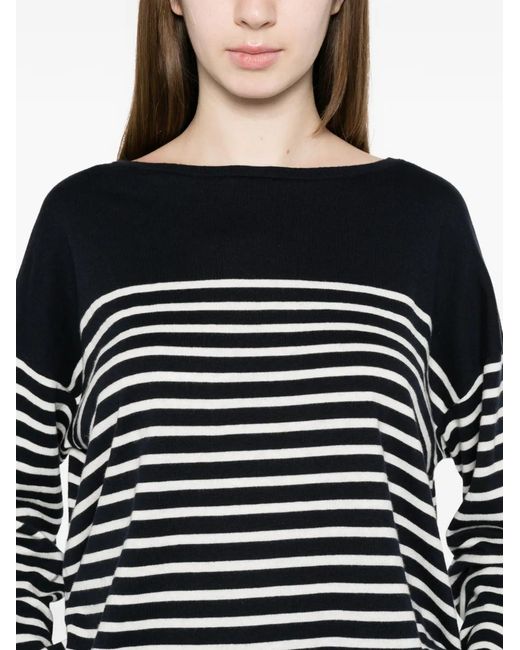 C.T.Plage Black Striped Long-Sleeve Sweater