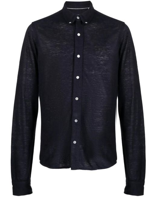 Private Stock Blue The Drevet Long-Sleeve Shirt for men