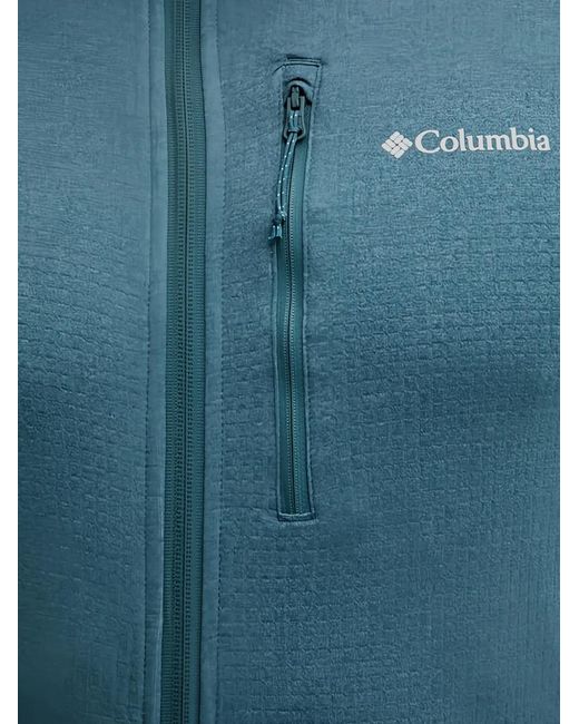 Columbia Blue Zip Textured Sweatshirt for men