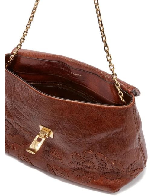 Ermanno Scervino Brown New Joy Embroidered Shoulder Bag