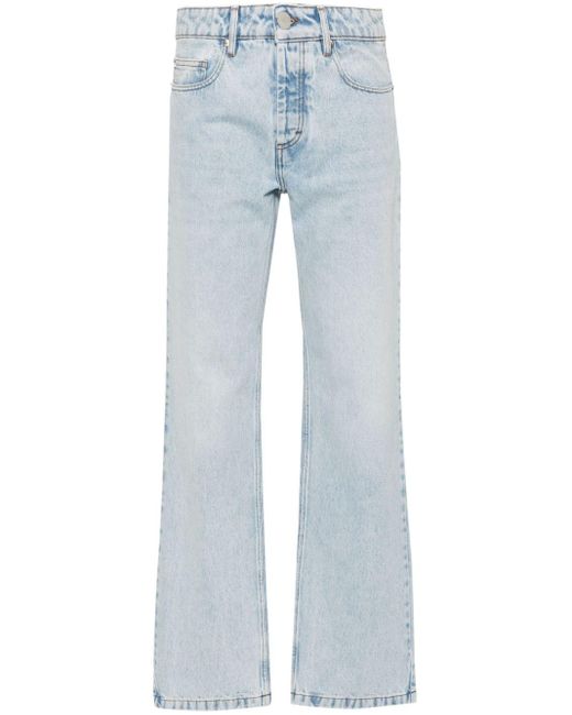 AMI Blue Mid-rise straight-leg jeans
