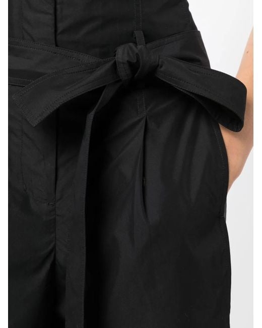3.1 Phillip Lim Black Pleat-Detail Belted Cropped Trousers