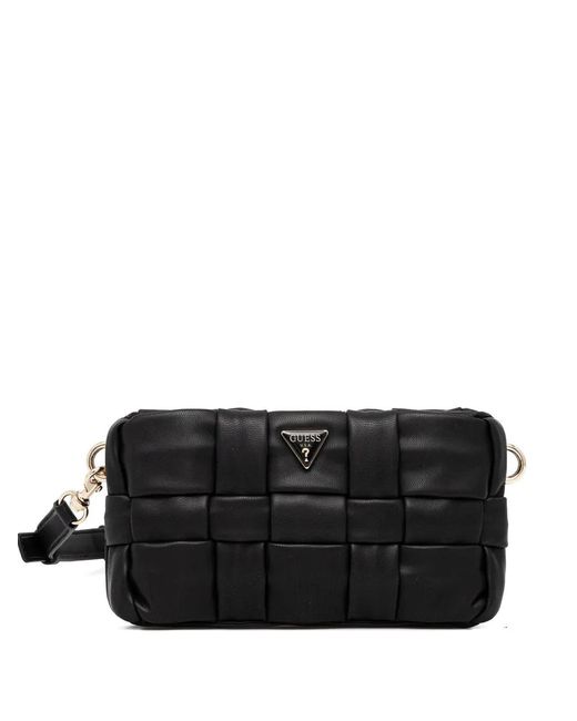 Guess Black Marion Braided Adjustable Shoulder Bag