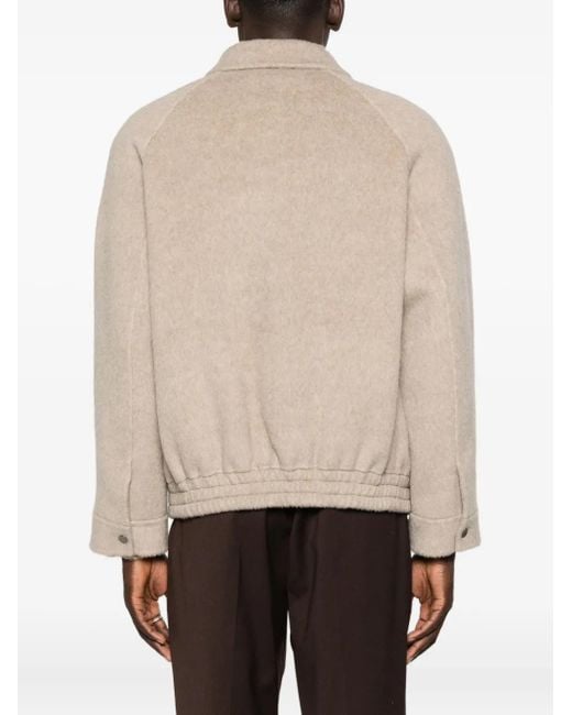 Giacca Con Zip di Amaranto in Natural da Uomo