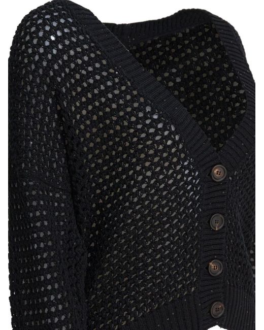 Cárdigan con lentejuelas Brunello Cucinelli de color Black