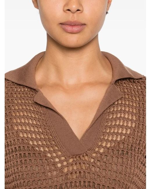Pull En Maille Ajourée Liviana Conti en coloris Brown