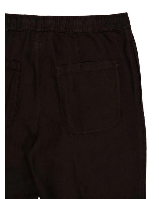 120% Lino Black Linen Straight-Leg Trousers for men