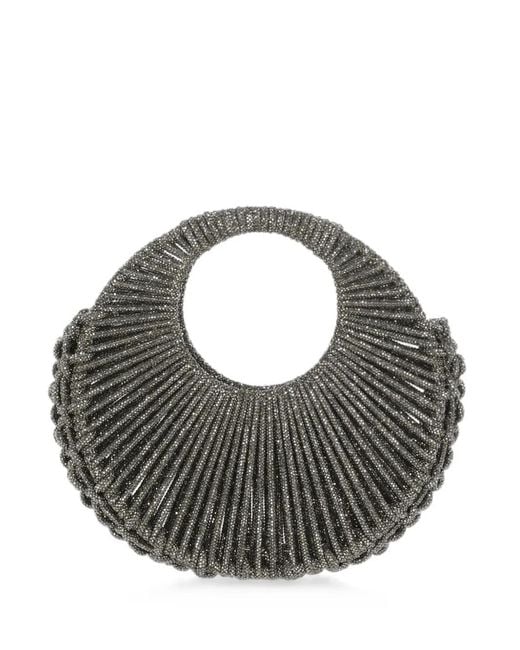 HIBOURAMA Gray Jaya Crystal-Embellished Woven Tote Bag