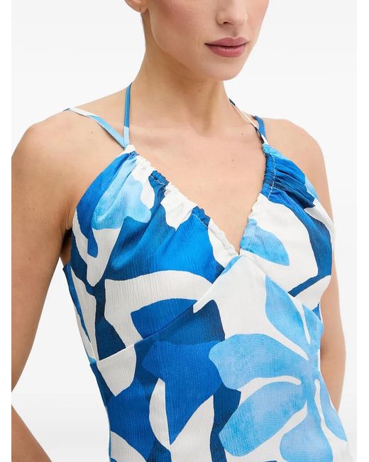 Morgan Blue Floral-Print Maxi Dress
