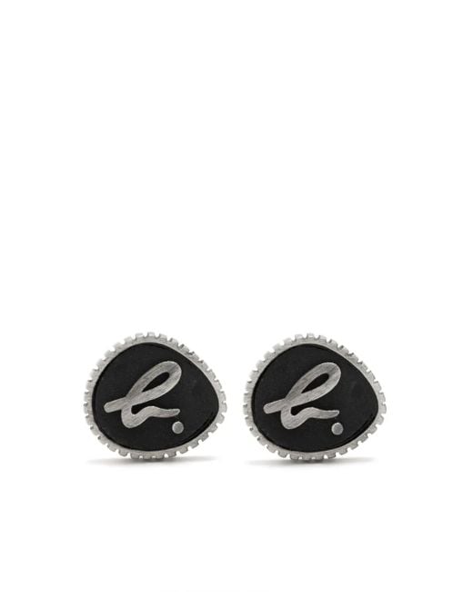 Agnes B. Black Logo Earring for men