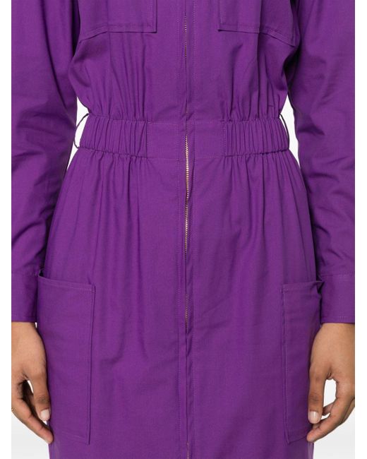 Blanca Vita Purple Langärmeliges Kleid mit Reißverschluss