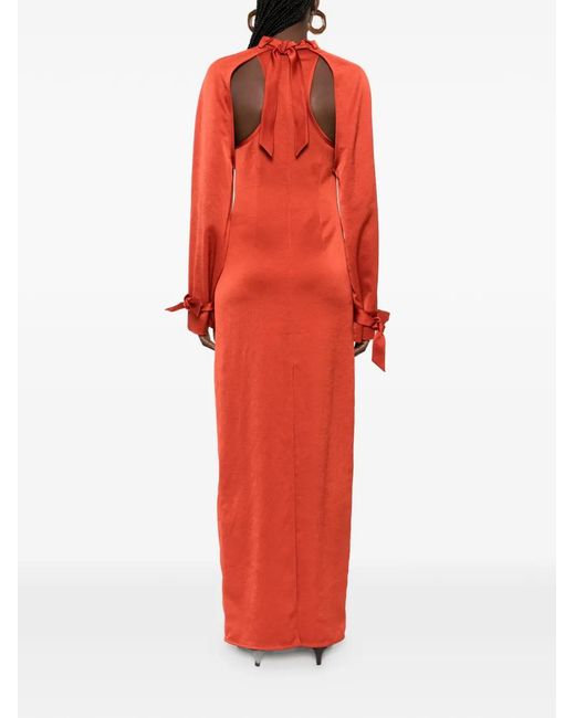 Nanushka Red Detachable Bolero Maxi Dress (Set Of Two)