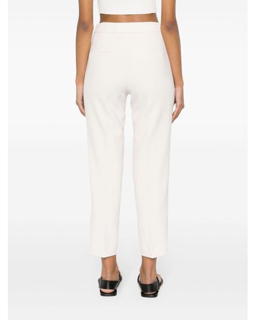 Peserico White Slim-fit Cropped Trousers