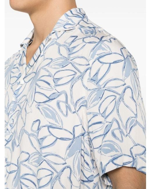 Chemise à imprimé Hawaïen Tagliatore pour homme en coloris Blue