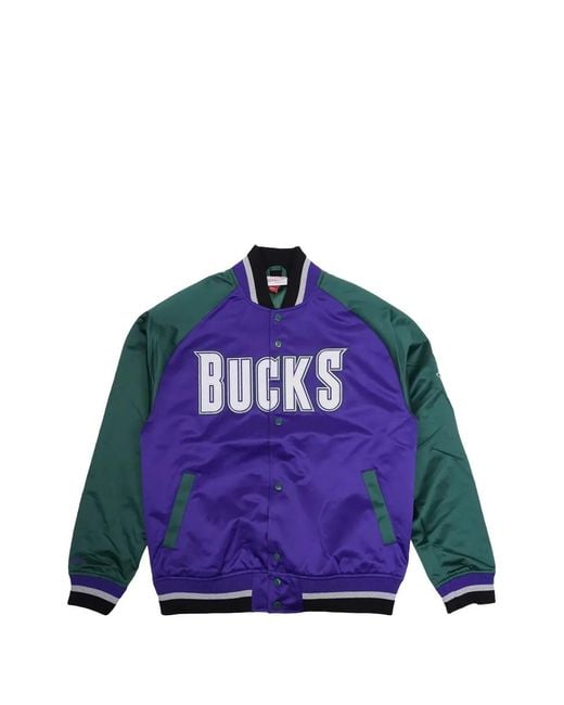 Chaqueta Bómber Playmaker "Logo Bucks" Mitchell & Ness de hombre de color Blue
