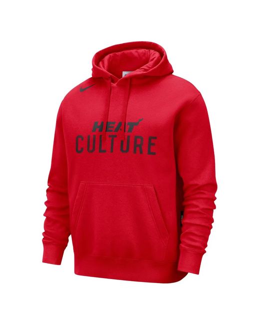 Nike Red Nba Miami Heat Culture Hoodie for men