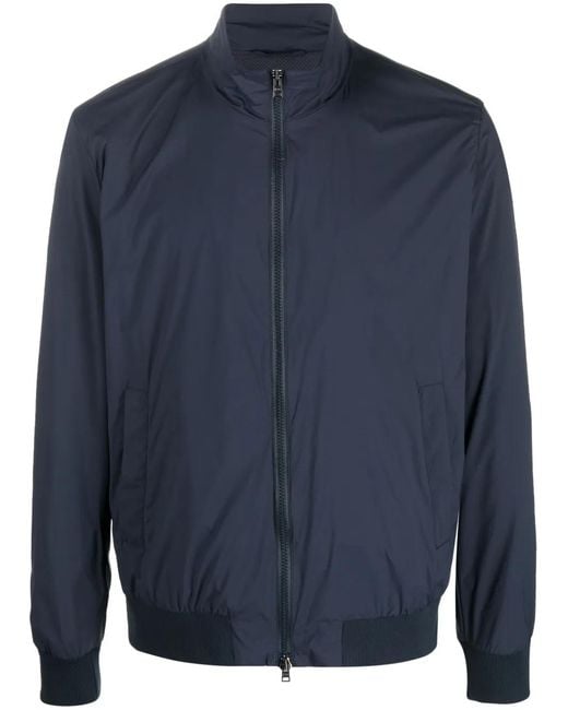 Herno Blue Lightweight Bomber Jacket for men